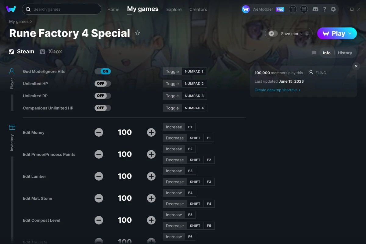 Rune Factory 4 "Трейнер +27" [UPD: 14.06.2023] {FLiNG / WeMod}