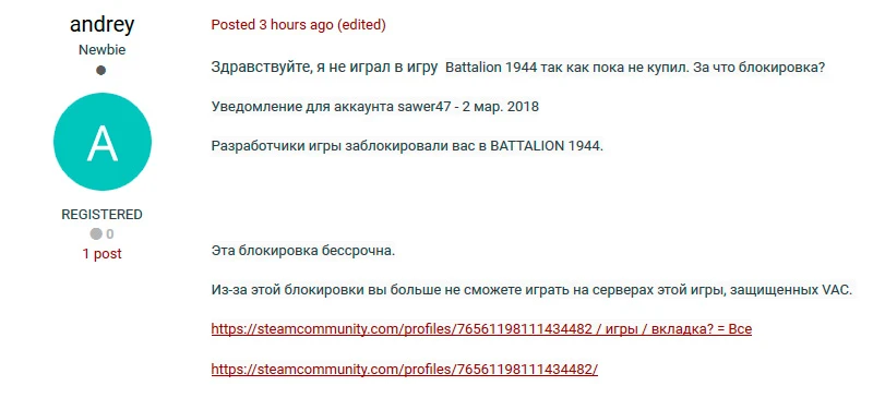 Игровые блокировки в Battalion 1944