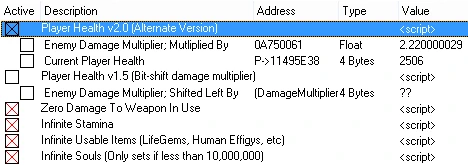 Dark Souls 2: Таблица для Cheat Engine [UPD: 11.07.2017] {SteveAndrew}