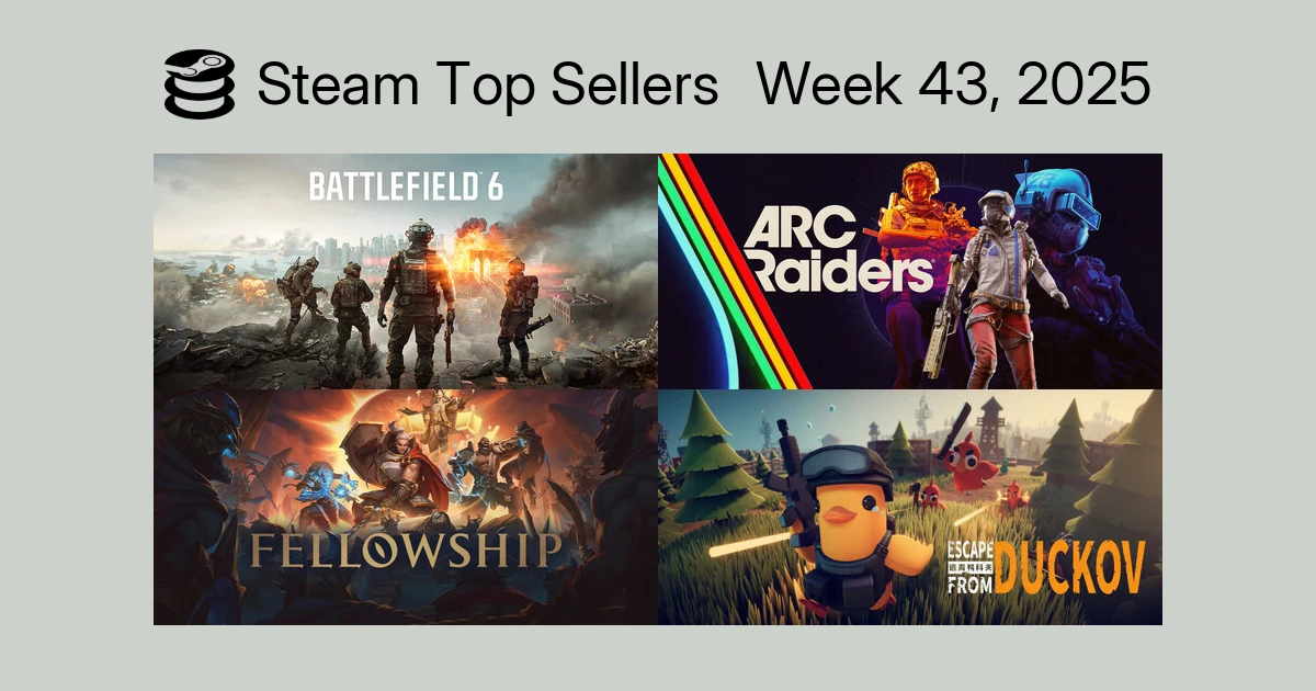 Battlefield 6 и ARC Raiders возглавили чарт продаж Steam за прошлую неделю