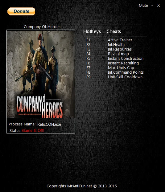 Company of Heroes: Трейнер/Trainer (+8) [2.700.2.42] {MrAntiFun}