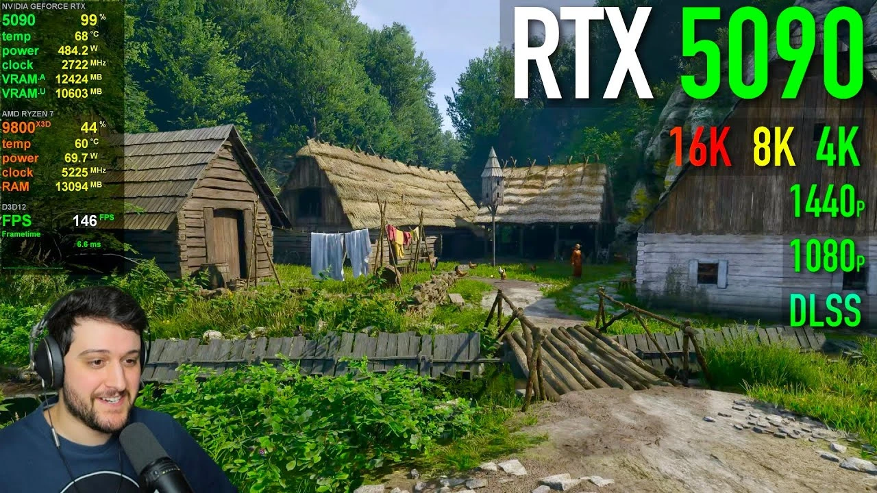 Kingdom Come Deliverance 2 на RTX 5090 и тест разрешения 16K