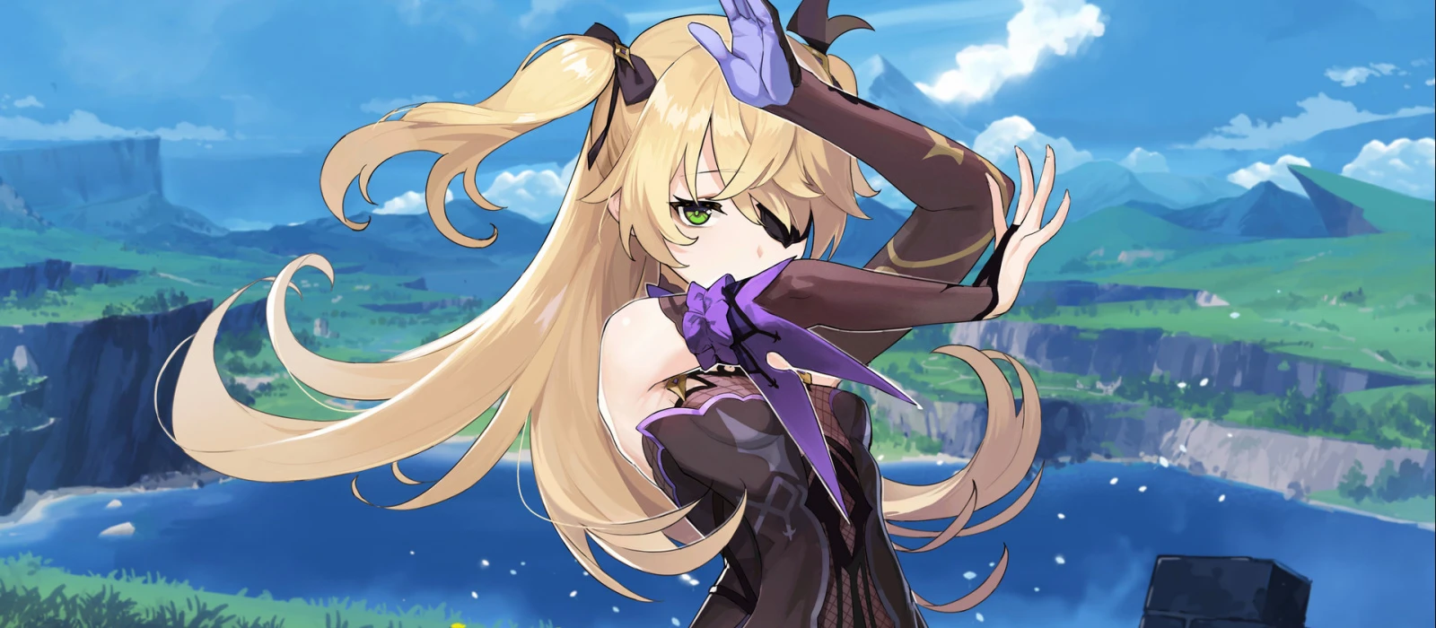 Косплей Фишль из игры Genshin Impact