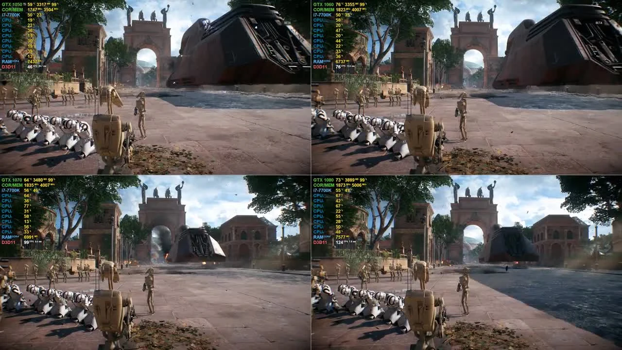 Star Wars Battlefront 2 - GTX 1050 Ti vs. GTX 1060 vs. GTX 1070 vs. GTX 1080