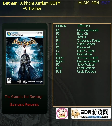 Batman - Arkham Asylum GOTY Edition: Трейнер/Trainer (+9) [1.0: Fix 1] {testhawk}