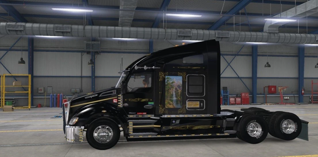 American Truck Simulator "Скин "Golden Style" для Kenworth T680 версия 1.0 (v1.31.x - 1.37.x)"