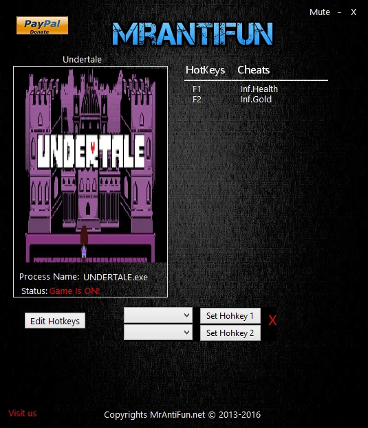 Undertale: Трейнер/Trainer (+2) [1.29.2016] {MrAntiFun}