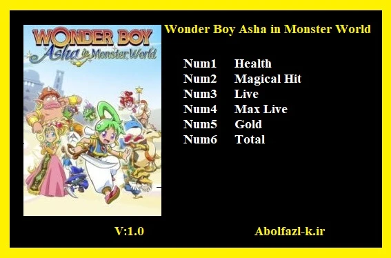 Wonder Boy: Asha in Monster World: Трейнер/Trainer (+6) [1.0] {Abolfazl.k}