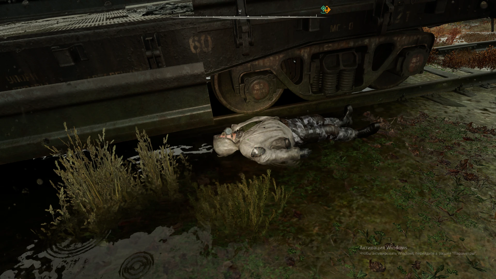 Ничего необычного, просто полденец лёг спать прямо в воду