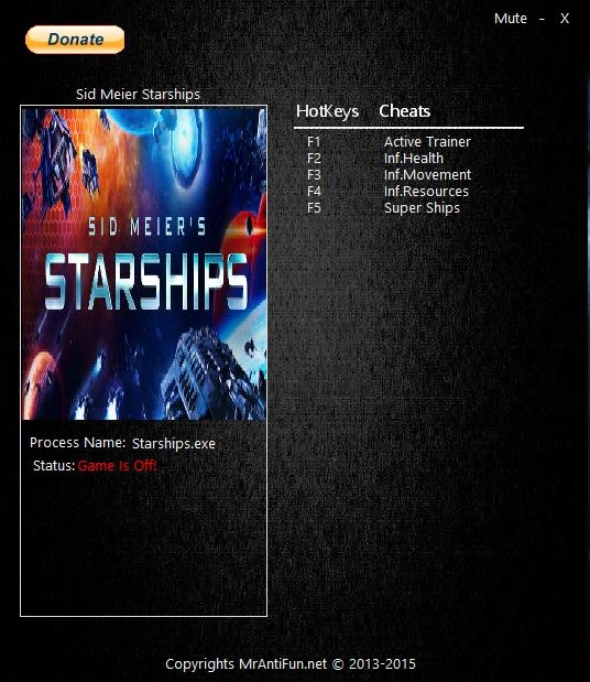 Sid Meier Starships Трейнер/Trainer (+4) [1.0: 64 Bit] {MrAntiFun}