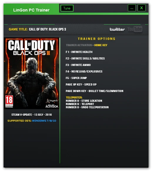 Call of Duty: Black Ops 3: Трейнер/Trainer (+9) [Update 24] {LinGon}