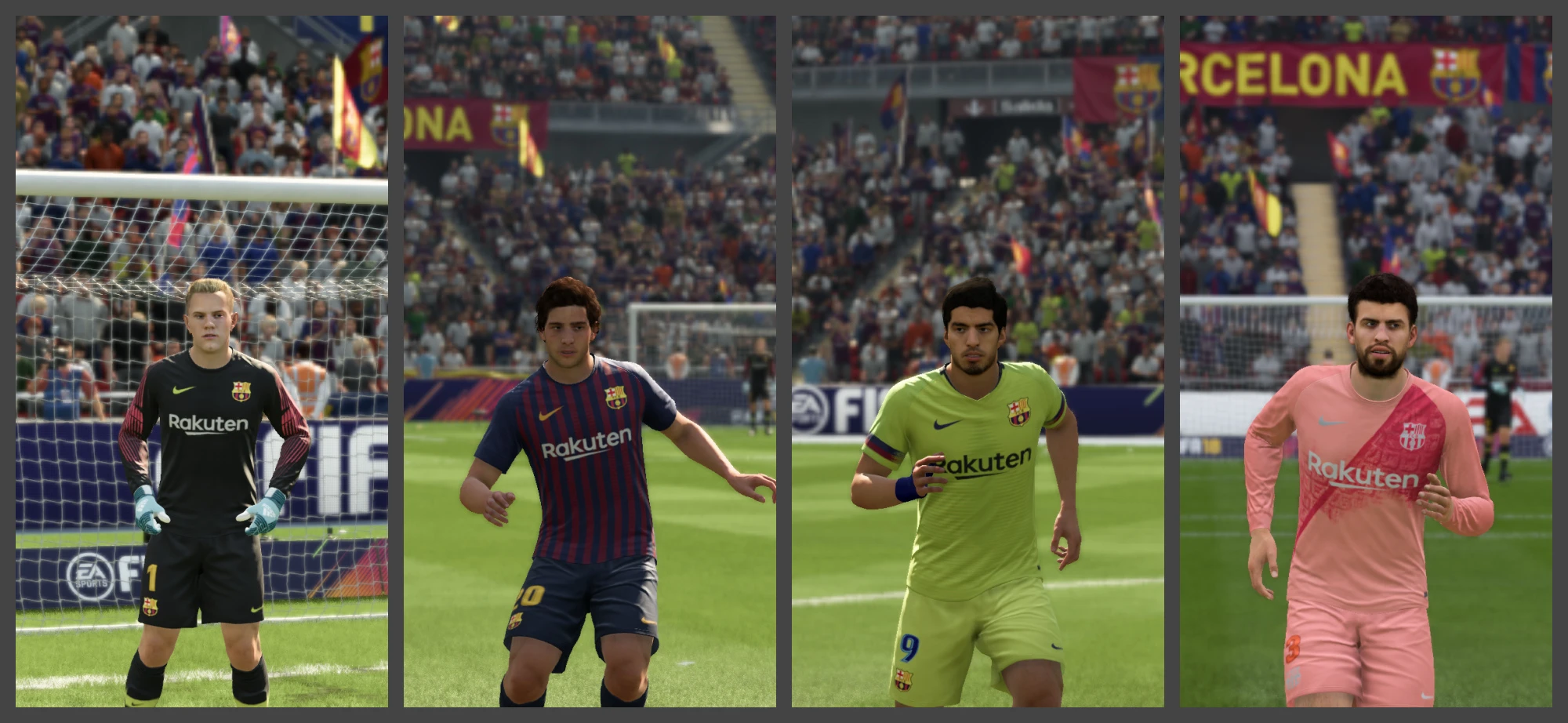 FIFA 18 "Полный комплект форм FC Barcelona на сезон 2018-2019 (+ Миникитсы)"