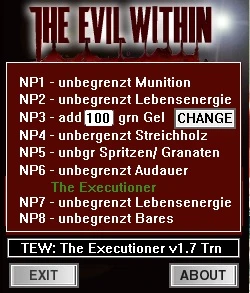 The Evil Within - The Executioner: Трейнер/Trainer (+8) [1.7] {dR.oLLe}