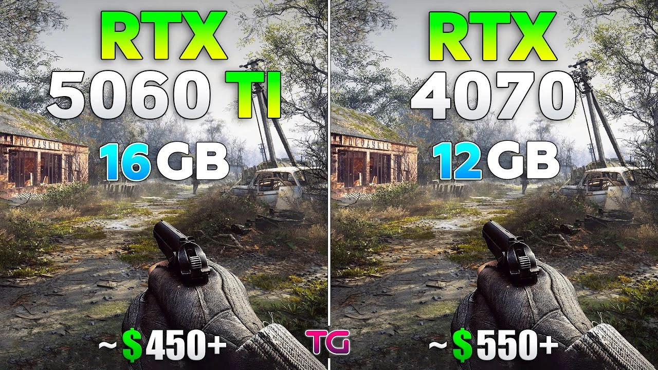 RTX 5060 Ti против RTX 4070 - тест FPS в 10 играх