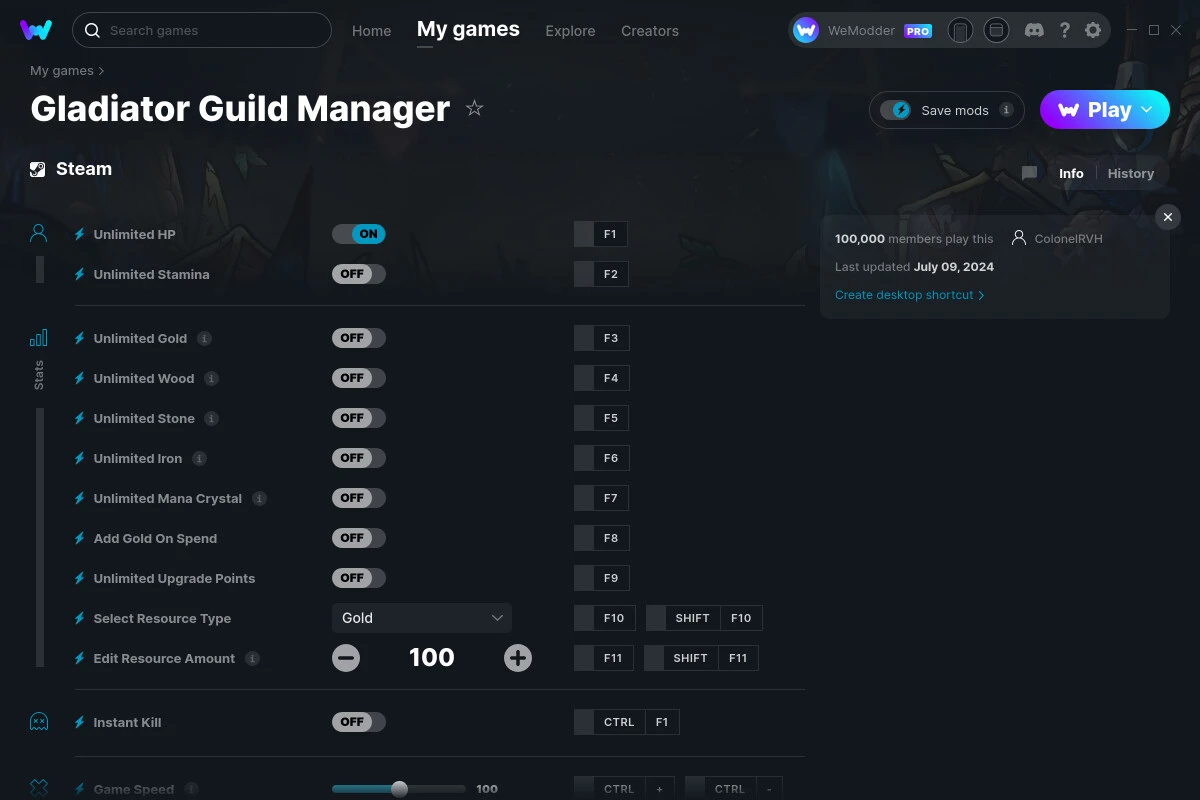 Gladiator Guild Manager "Трейнер +6" [UPD: 08.07.2024] {ColonelRVH / WeMod}