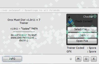 Orcs Must Die!: Трейнер/Trainer (+7) [1.0r11] {CheatNova/Spora}