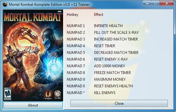 Mortal Kombat ~ Komplete Edition (2013): Трейнер/Trainer (+11) [1.0] {GRIZZLY / PlayGround.ru}