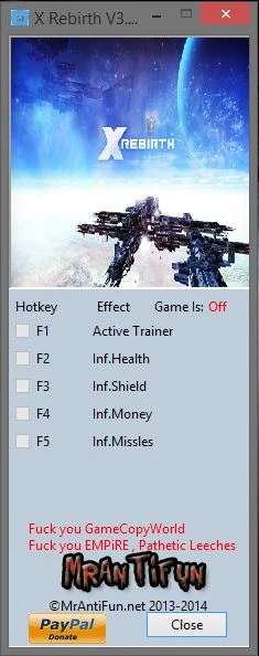 X Rebirth: Трейнер/Trainer (+4) [3.53: 64Bit] {MrAntiFun}
