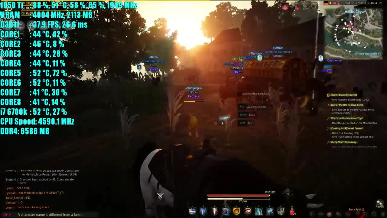 Black Desert GTX 1050 Ti OC & i7 6700k | 1080p - 900p - 720p |