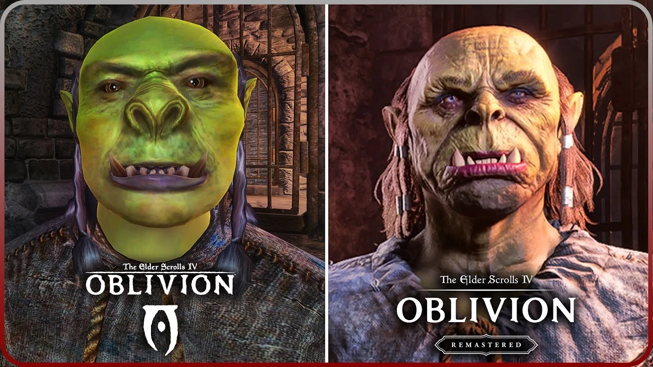 Сравнение редактора персонажа: Oblivion Remastered против оригинала 2006 года