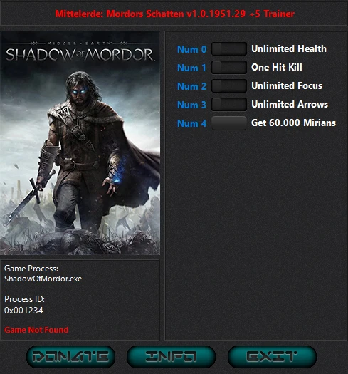 Middle-earth: Shadow of Mordor: Трейнер/Trainer (+5) [1.0.1951.29] {iNvIcTUs oRCuS / HoG}