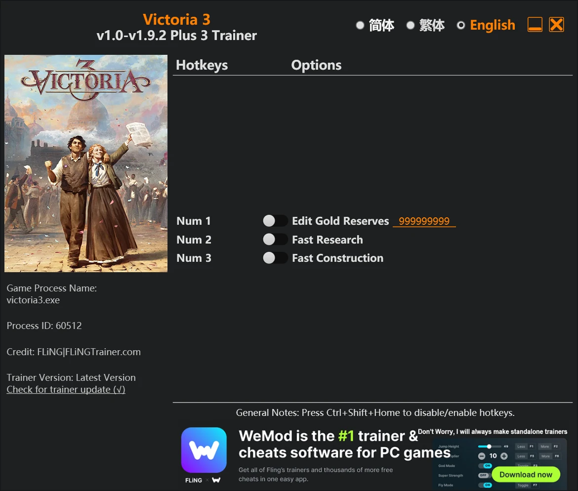 Victoria 3 "Трейнер +3" [1.0 - 1.9.2] {FLiNG}