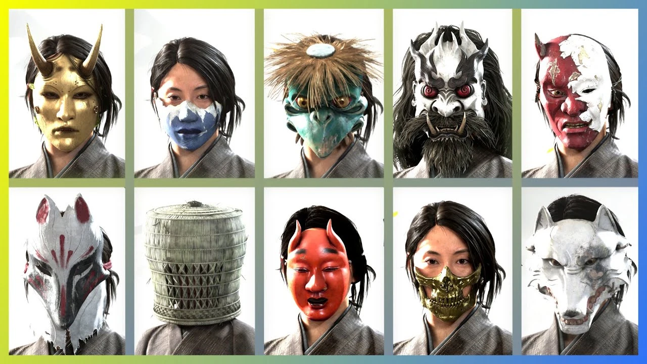 Ghost of Yotei - все шляпы, шлемы, маски и повязки