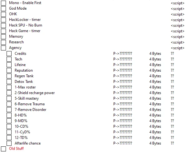 Conglomerate 451: Таблица для Cheat Engine [1.2.0] {kantoboy69}