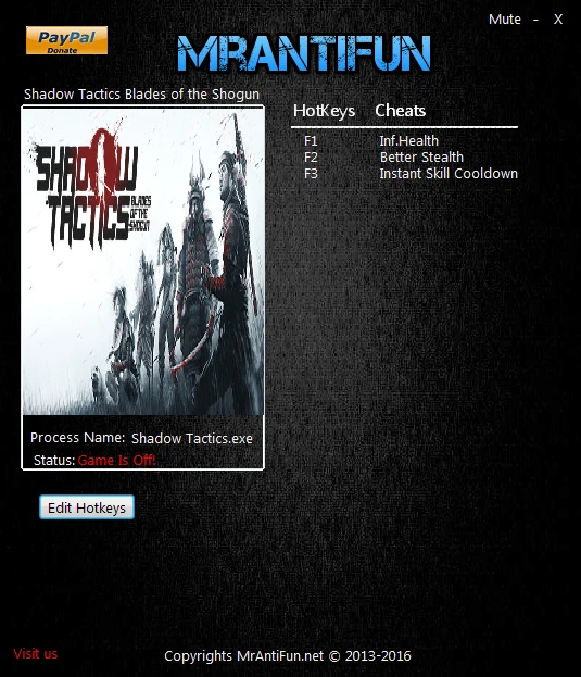 Shadow Tactics Blades of the Shogun: Трейнер/Trainer (+3) [1.1.2] {MrAntiFun}