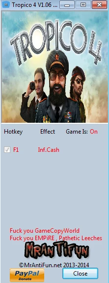 Tropico 4: Трейнер/Trainer (+1: Деньги / Money) [1.06] {MrAntiFun}