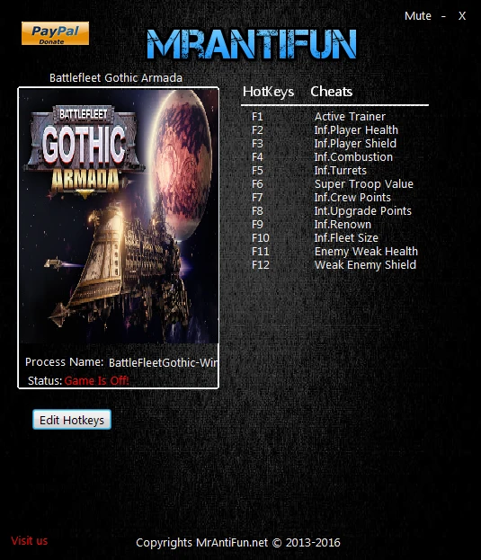Battlefleet Gothic: Armada: Трейнер/Trainer (+9) [1.8.12174] {MrAntiFun}