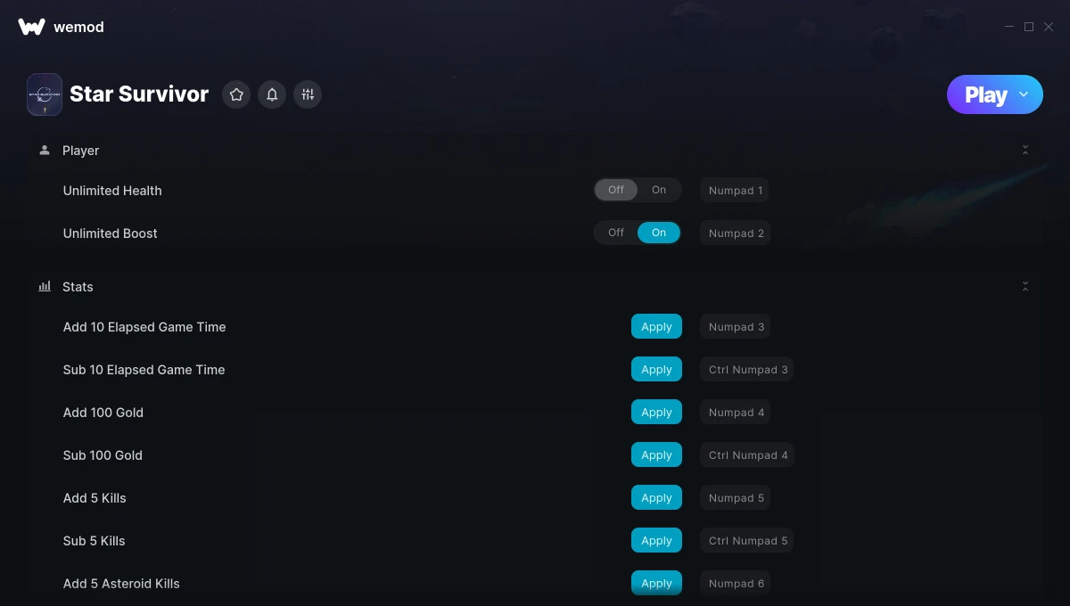 Star Survivor "Трейнер +15" [UPD: 26.09.2024] {STiNGERR / WeMod}