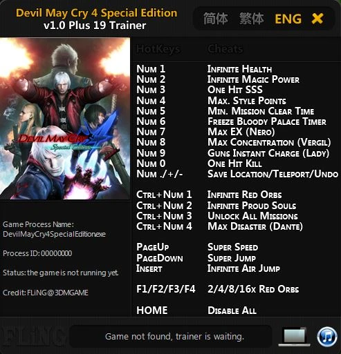 Devil May Cry 4: Special Edition: Трейнер/Trainer (+19) [1.0] {FLiNG}