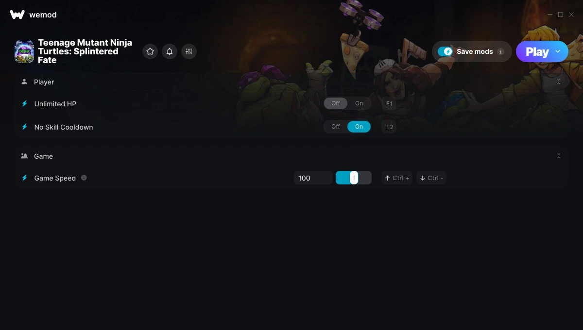 Teenage Mutant Ninja Turtles: Splintered Fate "Трейнер +3 от WeMod: Здоровье, скорость, навыки"