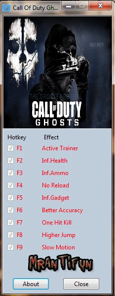 Call of Duty ~ Ghosts: Трейнер/Trainer (+8) [Update 5] {MrAntiFun}