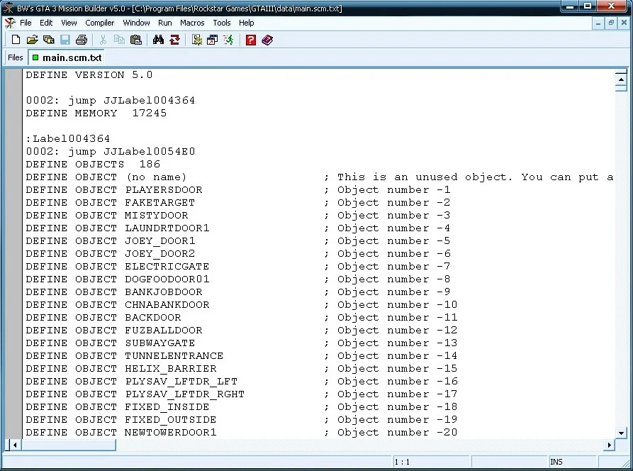 GTA 3 "Mission Builder v5.0"