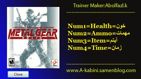 Metal Gear Solid: Трейнер/Trainer (+4) [1.0] {Abolfazl.k}