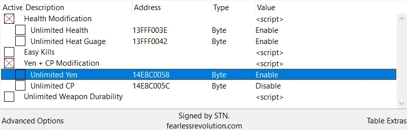 Yakuza Zero: Таблица для Cheat Engine [1.0] {STN}