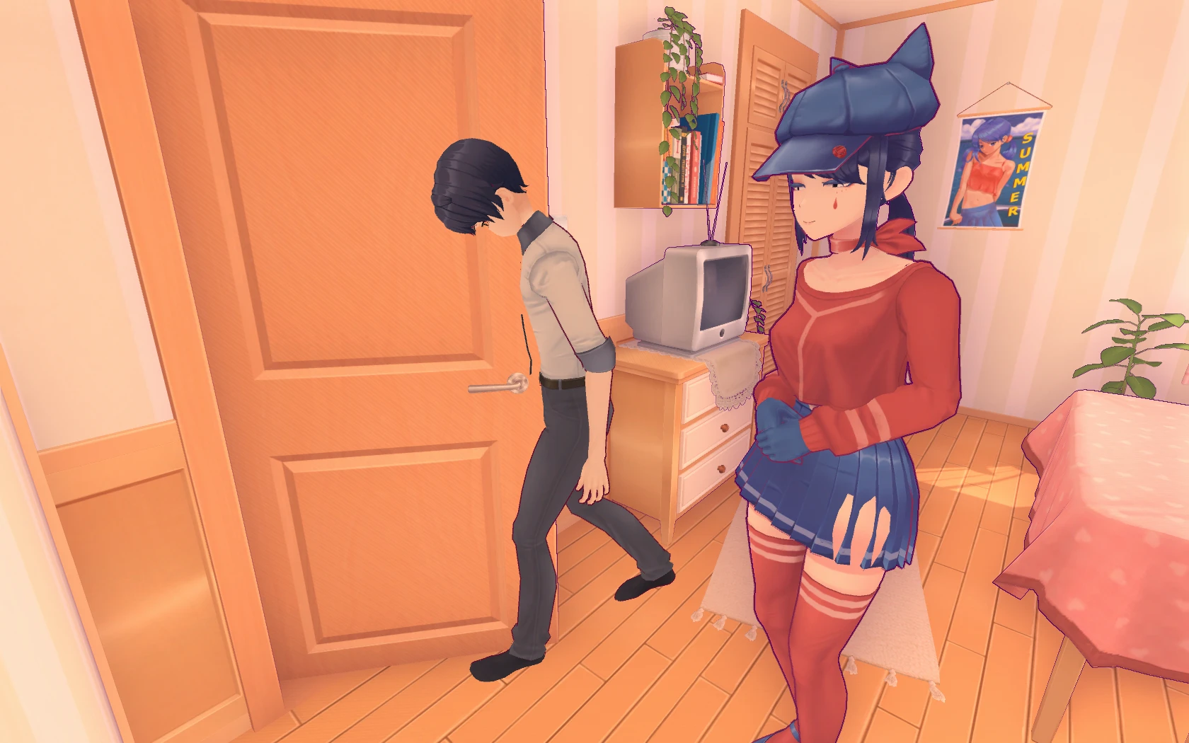 Кепочка впечатала меня в дверь