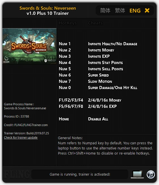 Swords & Souls: Neverseen: Трейнер/Trainer (+10) [1.0] {FLiNG}