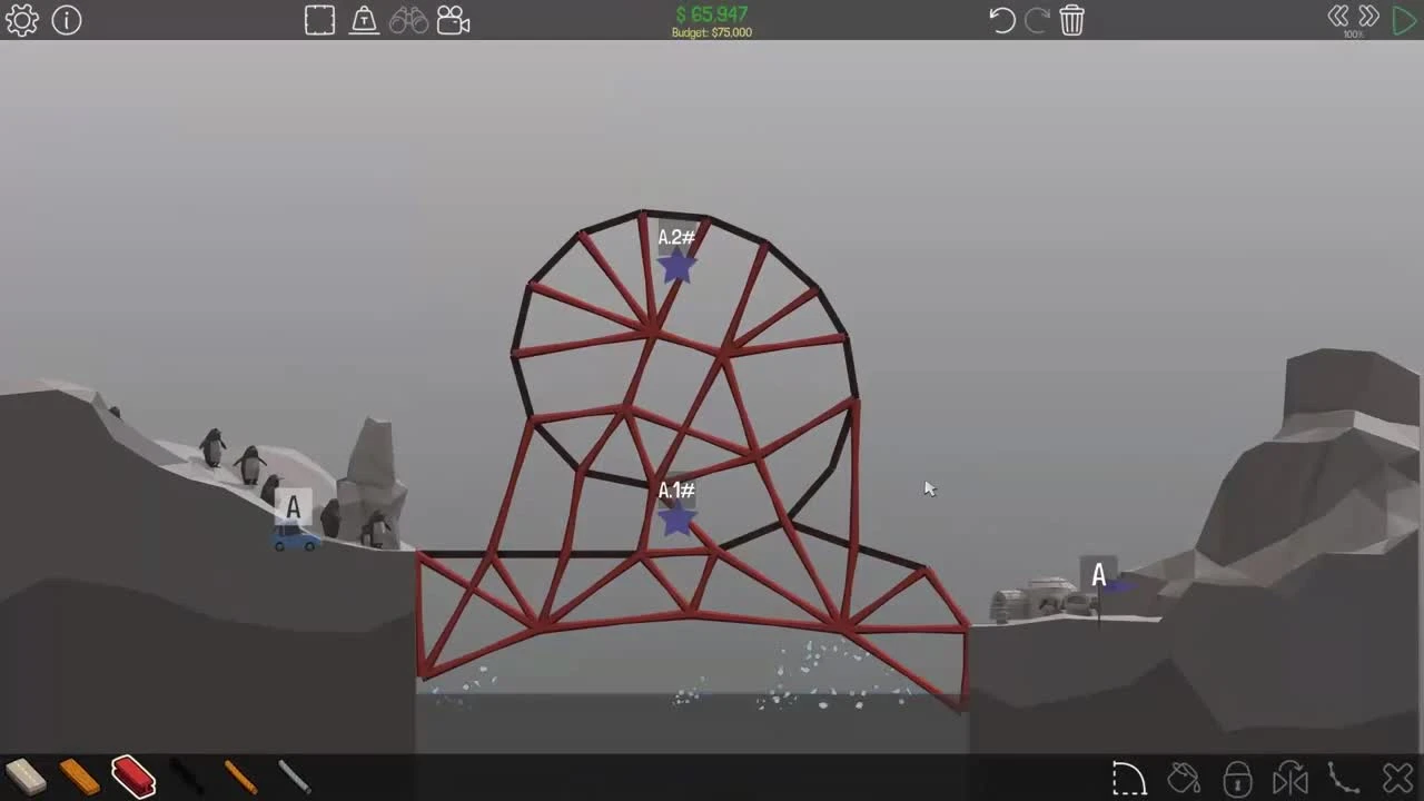 Poly Bridge | МЕРТВАЯ ПЕТЛЯ! ТРЮКИ!
