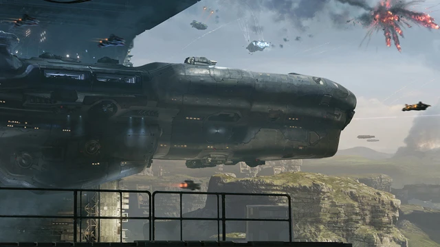 Лазеры и взрывы на скриншотах Dreadnought - шутера о сражениях космических кораблей