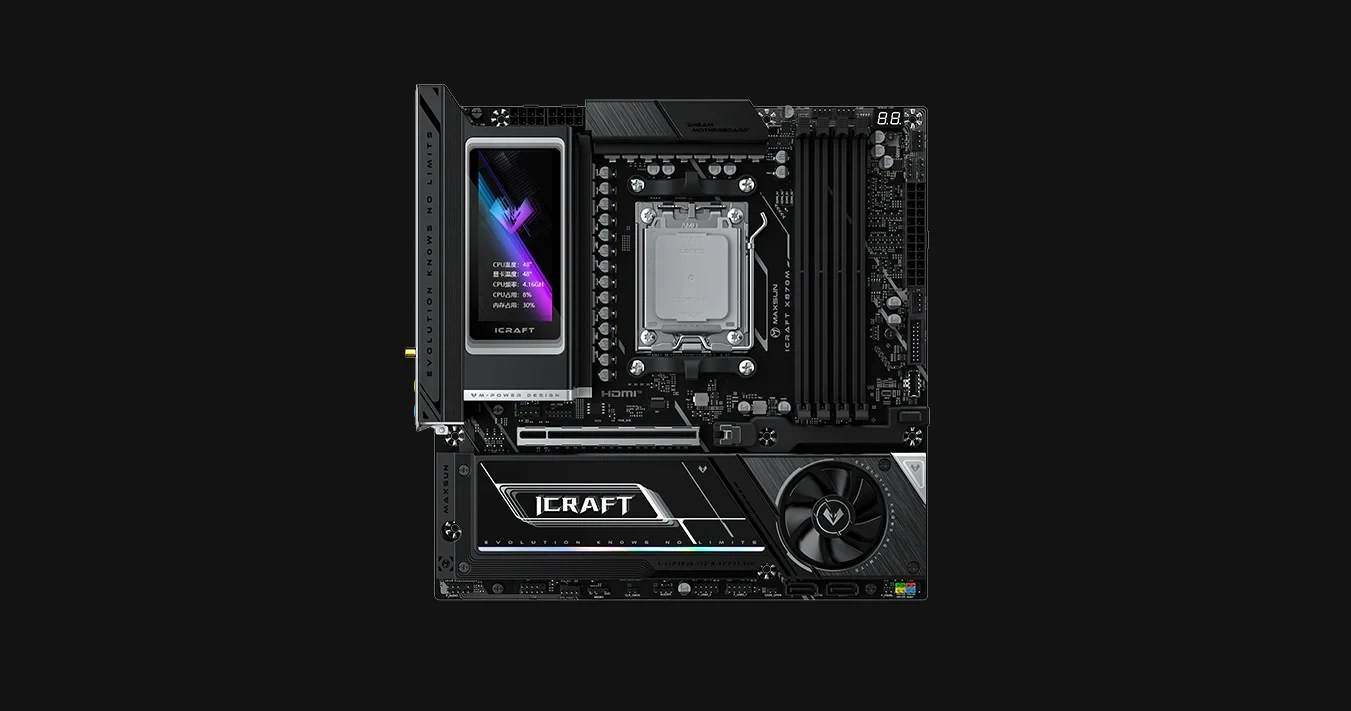 Плата Maxsun iCraft X870M mATX для процессоров AMD Ryzen следующего поколения имеет разблокированный TDP до 400 Вт