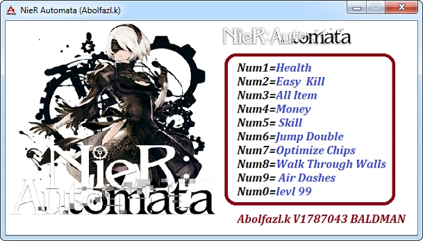 NieR: Automata: Трейнер/Trainer (+10) [1787043: x64] {Abolfazl.k}