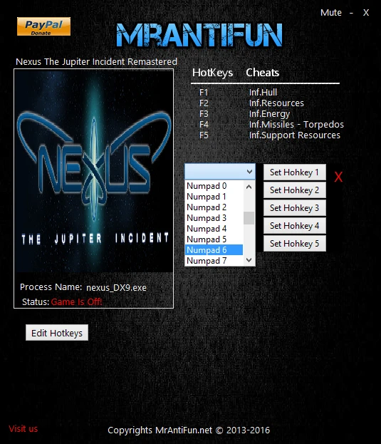 Nexus: The Jupiter Incident Remastered: Трейнер/Trainer (+5) [1.02] {MrAntiFun}