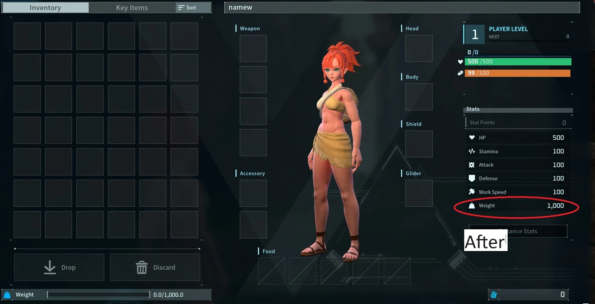 Palworld "Увеличение переносимого веса"