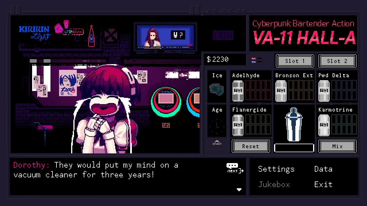 Симулятор киберпанк-бармена VA-11 Hall-A выйдет на Switch и PS4 в 2019