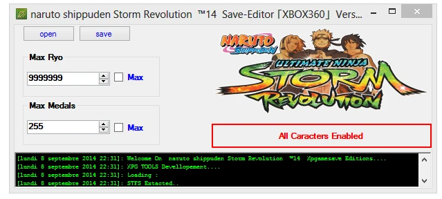 Naruto Shippuden: Ultimate Ninja Storm Revolution: Редактор Сохранений - Save Editor [XBOX360]