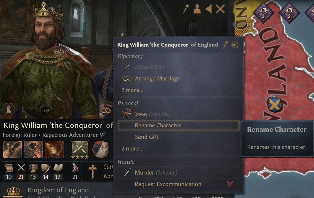 Crusader Kings 3 "Переименование любого персонажа"