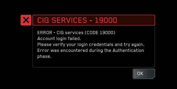 Star Citizen "Решение ошибки 19000"